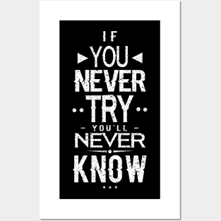 IF YOU NEVER TRY YOU'LL NEVER KNOW Posters and Art